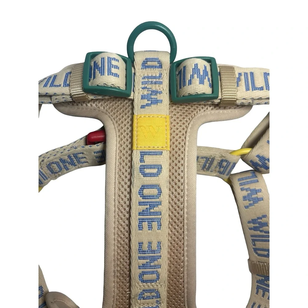 Wild One Dog Harness‎ Large Beige Blue Adjustable Pet Harness NWOT